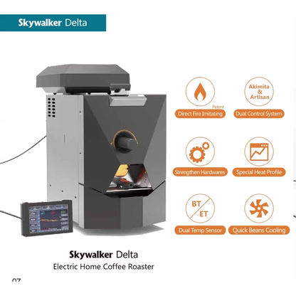 Skywalker Delta Gen 2 | Kaffeeröster Gen 2 mit Display | Homeröster - Trommelröster